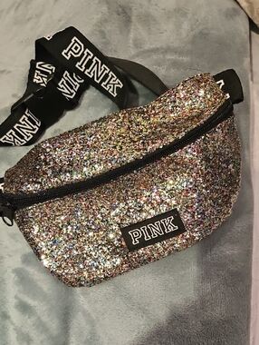 PINK Victoria's Secret Multicolor Glitter Crossbody Belt Bag